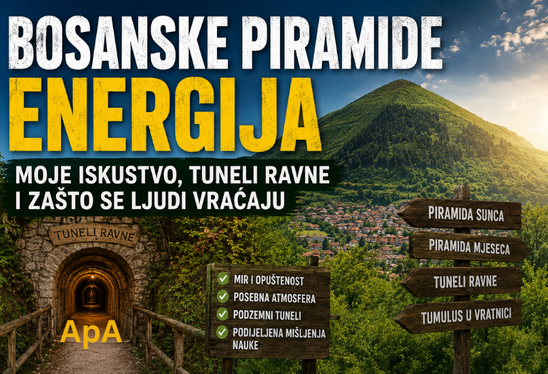 Bosanske piramide energija – pogled iz tunela Ravne prema zelenim brdima Visokog