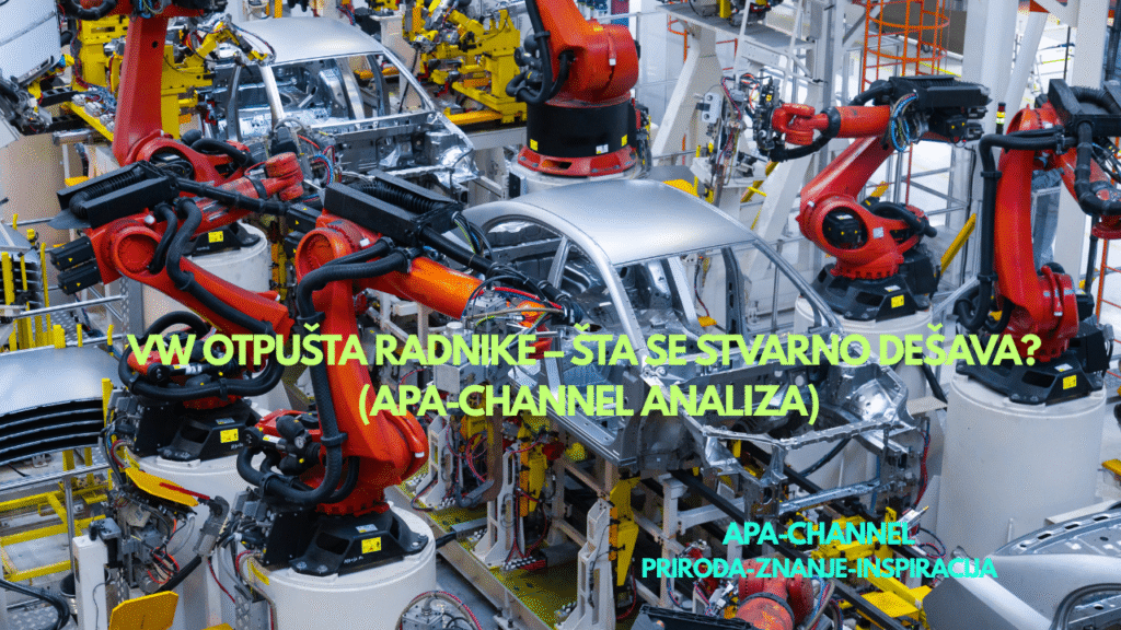 Robotske proizvodne linije u fabrici Volkswagen — ilustracija restrukturiranja i otpuštanja radnika