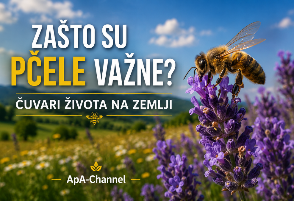 Zašto su pčele važne za život na Zemlji – pčela skuplja nektar sa cvijeta lavande na sunčanoj livadi