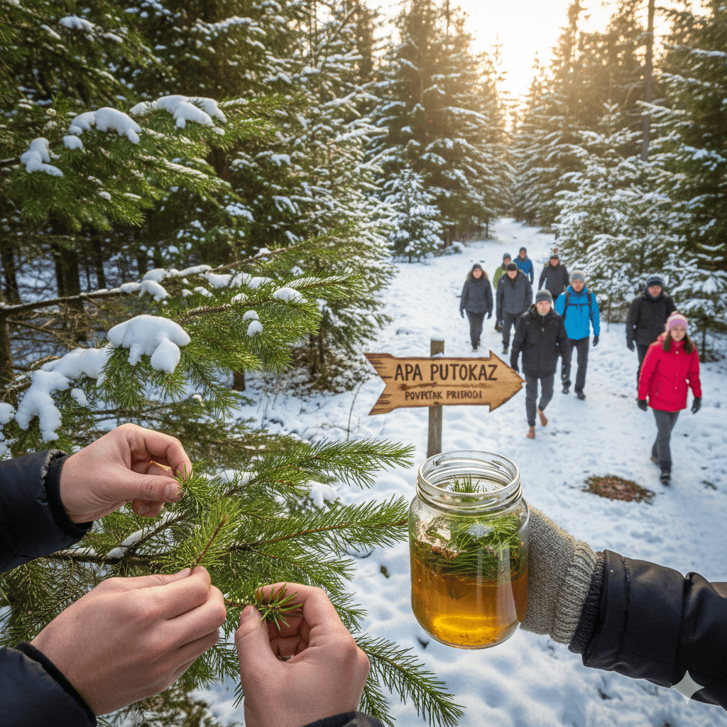 Borove iglice sa medom – prirodni sirup za imunitet u zimskoj šumi