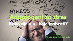 Muškarac pod stresom okružen negativnim mislima – ilustracija za temu adaptogeni za stres