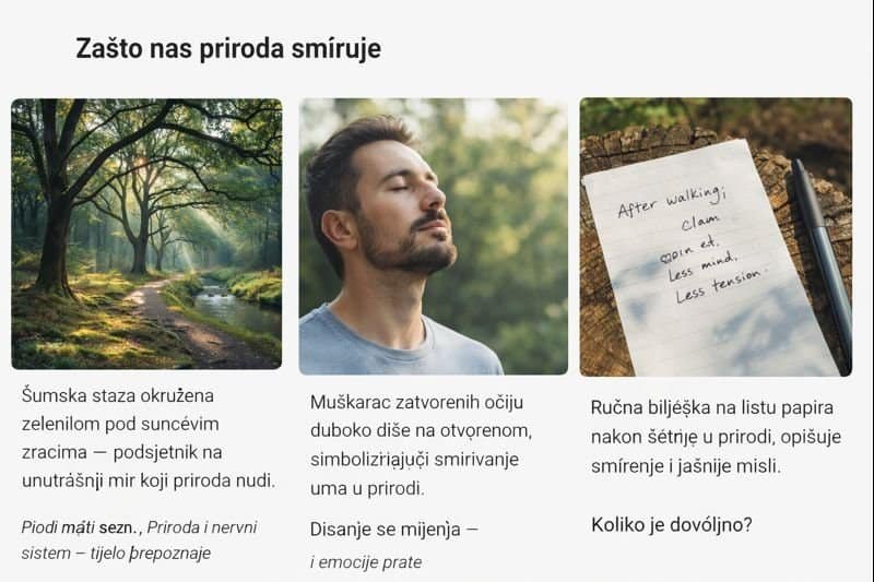 Zašto nas priroda smiruje – šumska staza, disanje na svježem zraku i smirene misli nakon šetnje