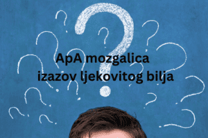 ApA mozgalica izazov ljekovitog bilja sa upitnicima kao simbol mentalnog testa