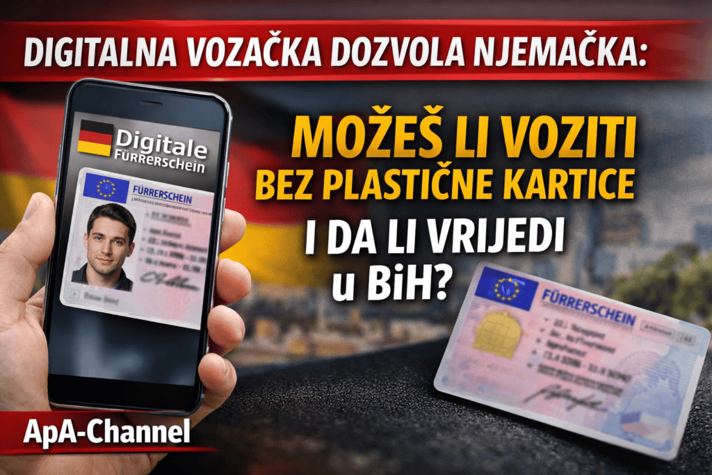digitalna vozacka dozvola njemacka na telefonu i plastica kartica da li vrijedi u bih