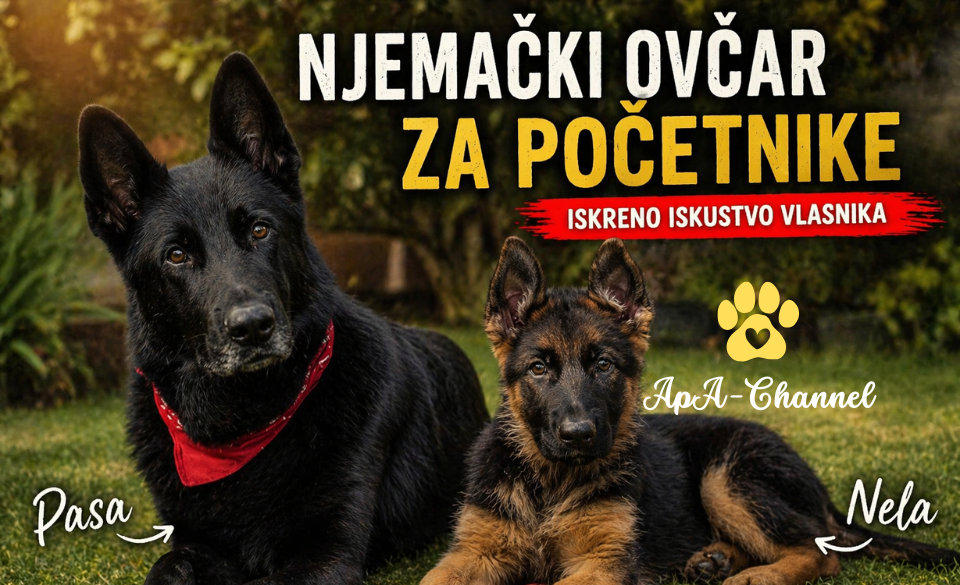 Njemački ovčar za početnike – crni ovčar Pasa i ženka Nela u dvorištu
