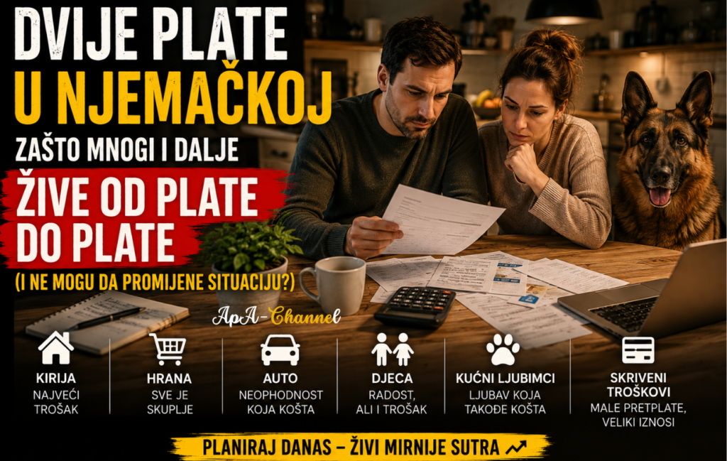 Dvije plate u Njemačkoj – bračni par i njemački ovčar analiziraju kućni budžet i troškove života
