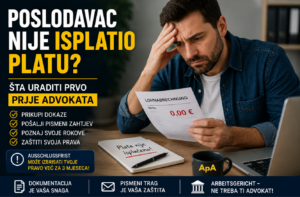 Poslodavac nije isplatio platu – šta uraditi prvo kada plata ne stigne na račun u Njemačkoj