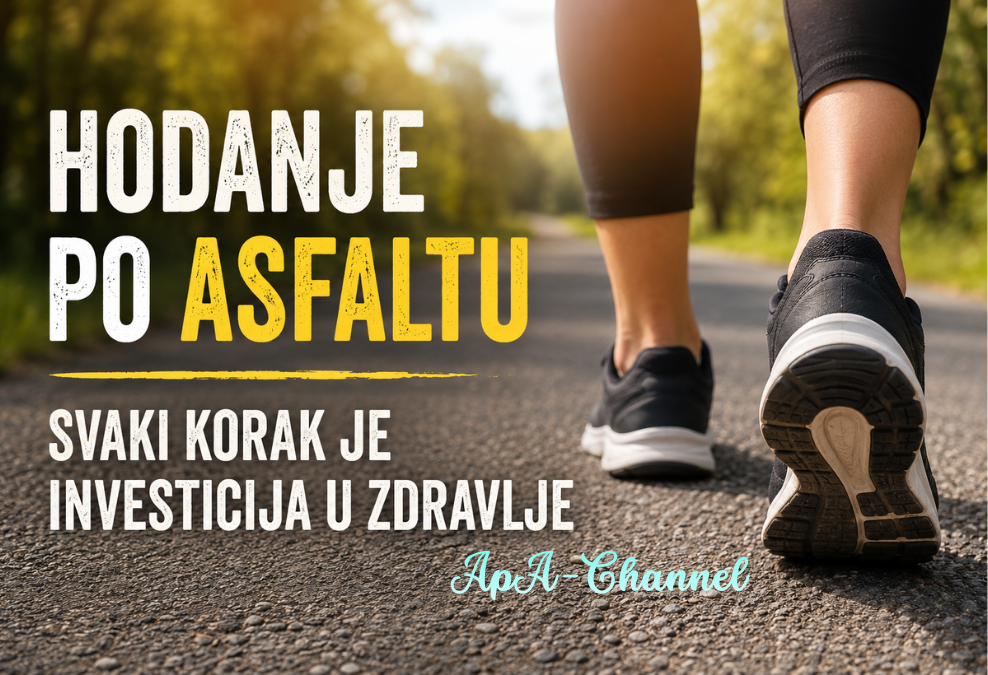 Hodanje po asfaltu kroz gradski park uz kvalitetnu obuću i pravilnu tehniku hodanja