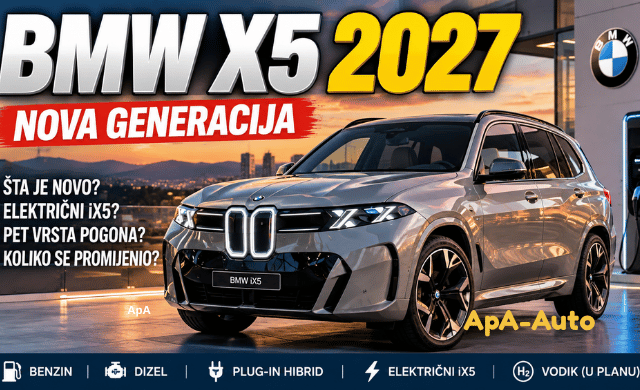 Naravno, Tito moj. Za ovu featured sliku stavi ovako: ALT text: BMW X5 2027 nova generacija – električni iX5 i novi pogoni