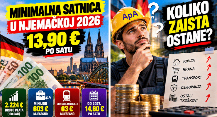 Minimalna satnica u Njemačkoj 2026 i troškovi života radnika