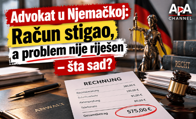 Advokat u Njemačkoj – račun za pravne usluge i neriješen problem